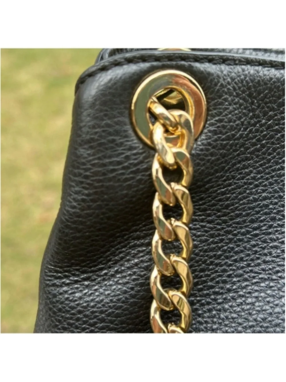 Michael Kors Large Black Pebbled Leather Shoulder Hobo Bag Gold Hardware EUC
